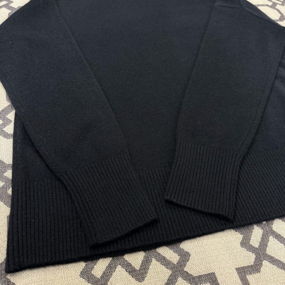 Nordstrom 100% Cashmere Mock Neck Knit Sweater Black Sz M - Picture 6 of 9